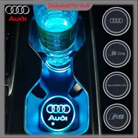 7 Color LED Car Cup Holder Light Luminous Coaster Water Cup Pad For Audi A1 A3 A4 A5 A6 A7 A8 Q3 Q5 Q7 Q8 TT B4 B5 B6 Sline RS