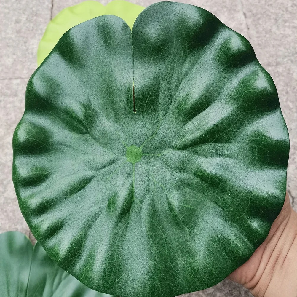 10pcs Lotus Leaf Artificial Leaves Decorative Leaf Performance Party Ornament Fish Tank Pond Lotus Leaf (20cm)