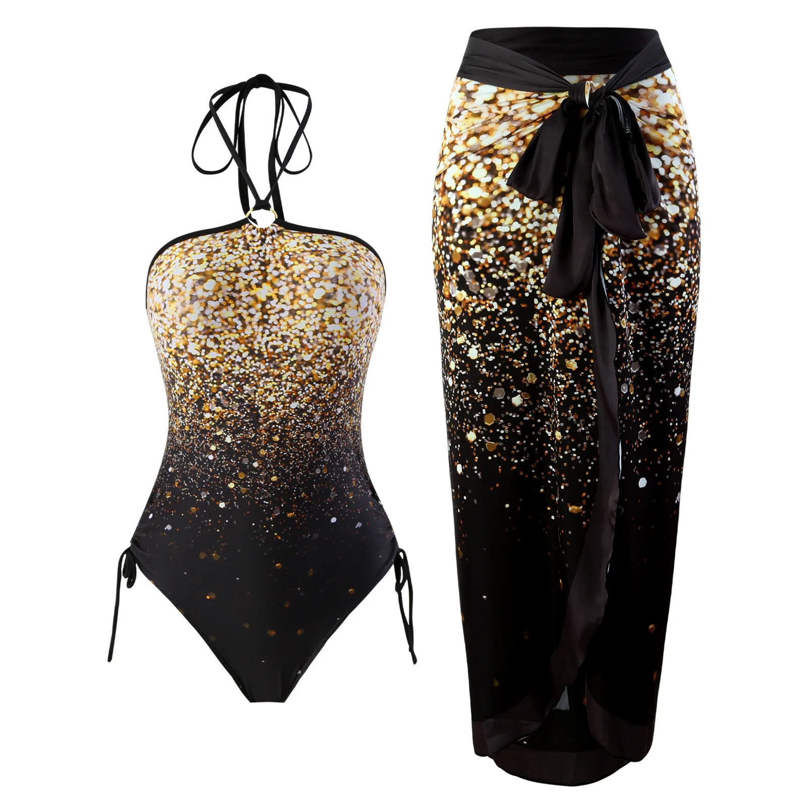 

New Sexy Ruffle Bikini Set Printed Brazilian Biquini Women Swimwear Skirt Bathing Suit Girls Summer Beachwear Dress