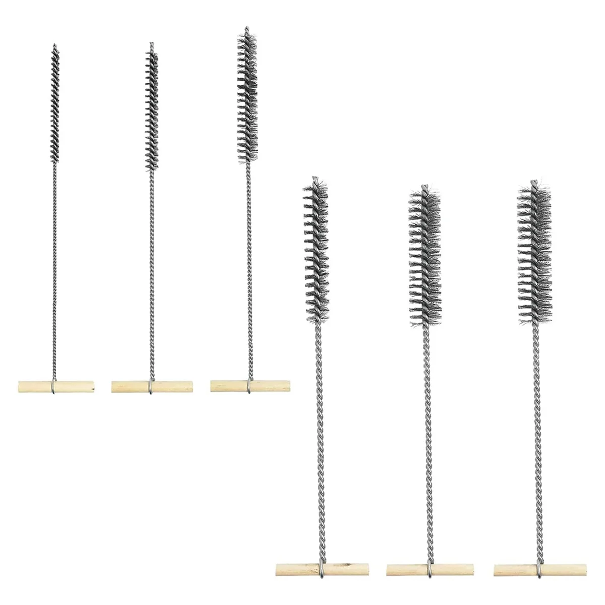 

6Pcs Drill Hole Brush Set,8/12/16/20/25/30mm Stainless Steel Hole Brush,Cleaning Brush,for Efficient Drill Hole Cleaning