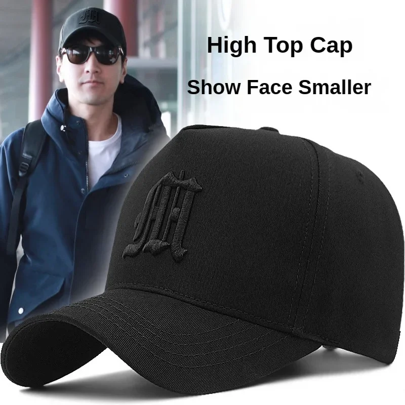 Big Head High Crown Structured Baseball Cap for Men Women\'s Sun Hat Winter Cotton Fashion Design Breathable Trucker Golf Hat