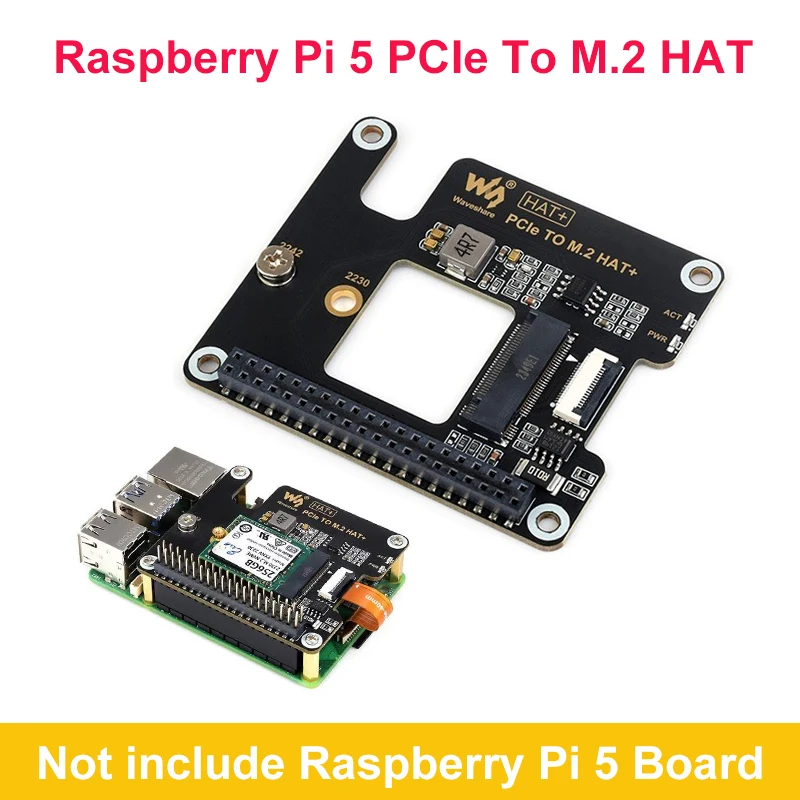 Raspberry Pi 5 PCIe para M.2 HAT GPIO Extension Board, Suporte NVMe Hard Disk Protocol