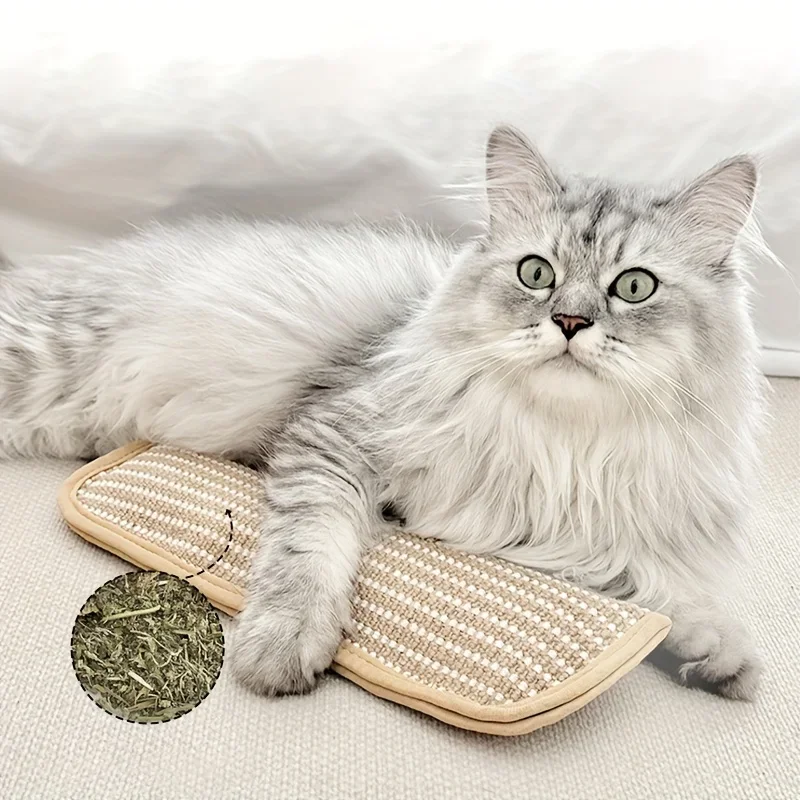 Multi functional cat scratch pad toy pillow chew resistant cat bed soft mosquito repellent pet interactive toy - view 5