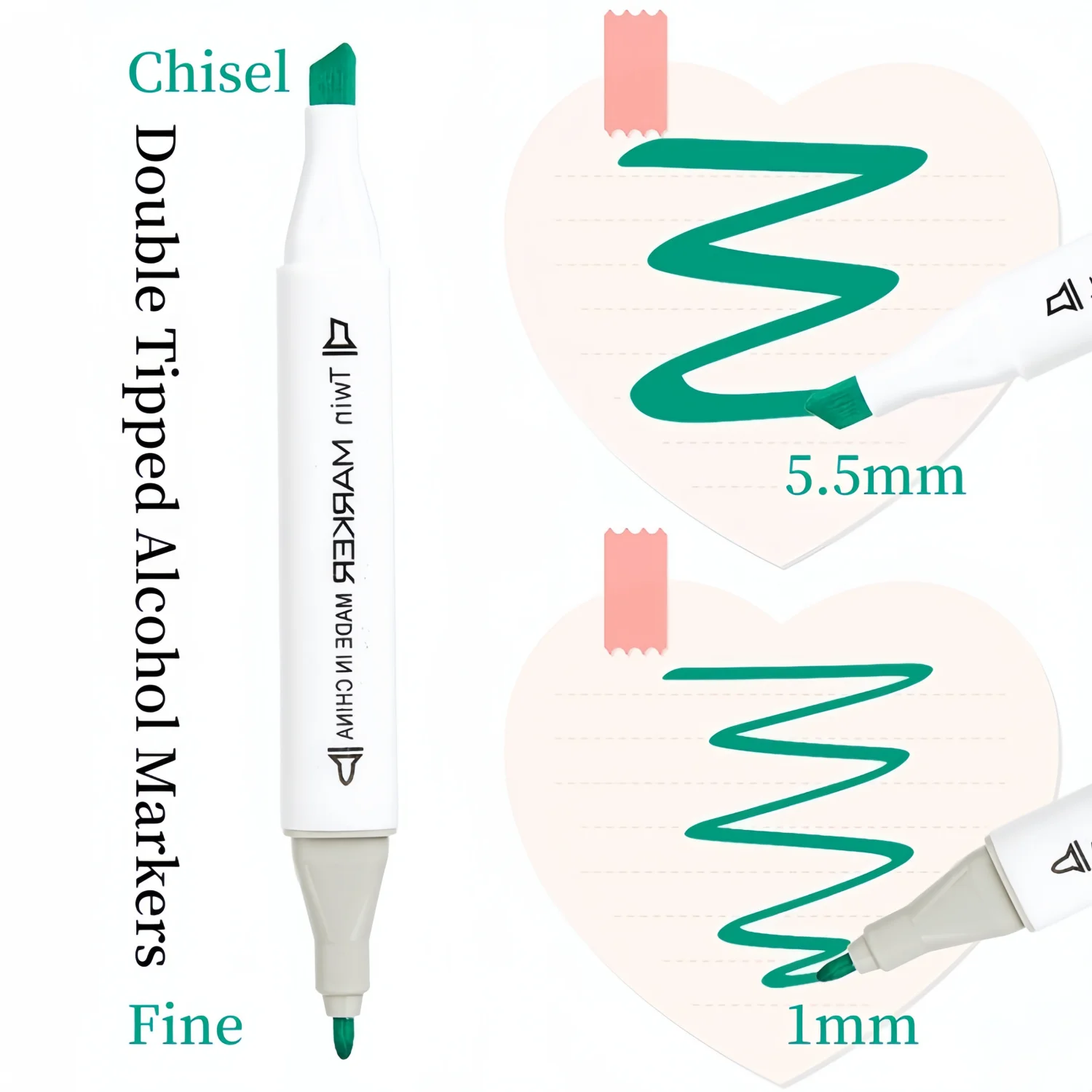 Alcohol Markers Set,With Portable Storage Box,Double Tipped Alcohol Markers,Chisel & Fine Alcohol-based Art Marker Set for Adult