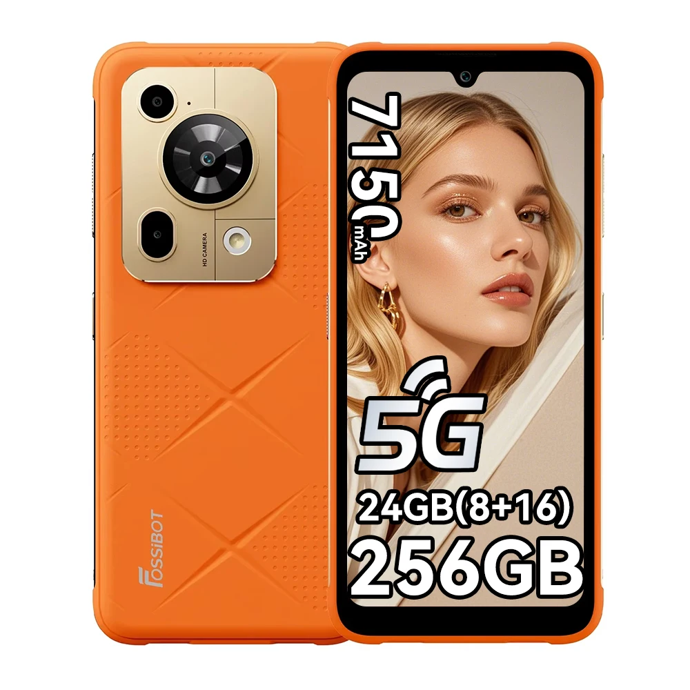 Fossibot F112 Pro 5G Android 14 Robuuste Smartphone 24GB (8+16) 256GB 6.88" HD+ 7150mAh Mobiele Telefoon 50MP Camera NFC Mobiel