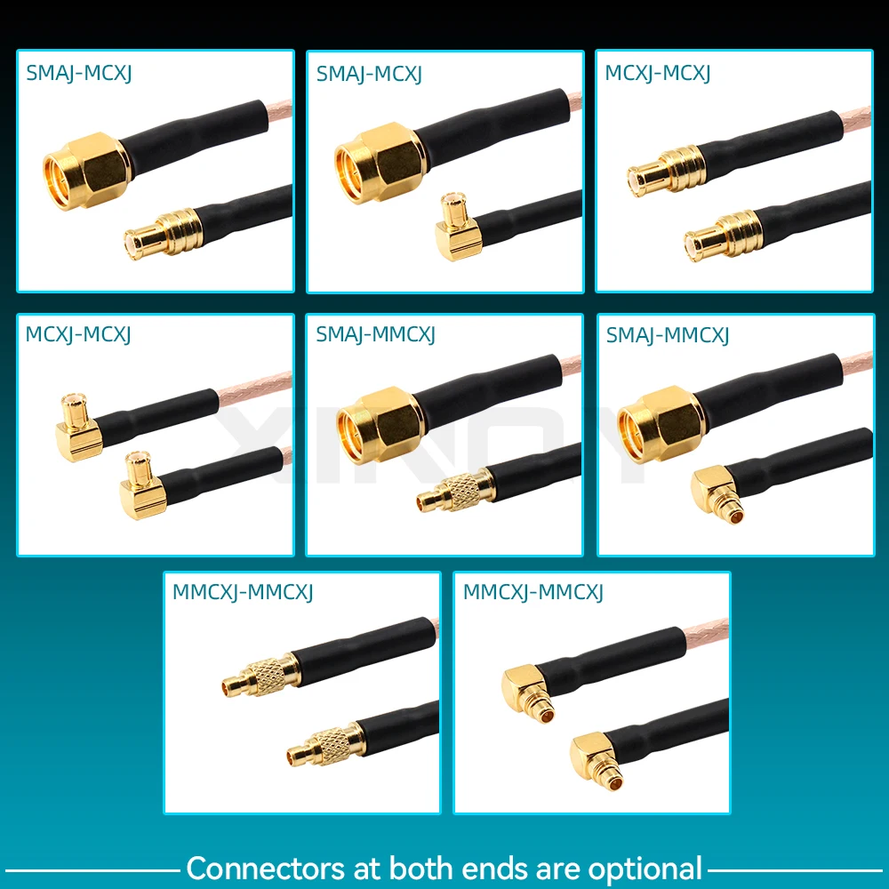 XINQY 6G MMCX to MMCX RG316 Cable, Male to Female RF Coaxial Antenna Extension Pigtail