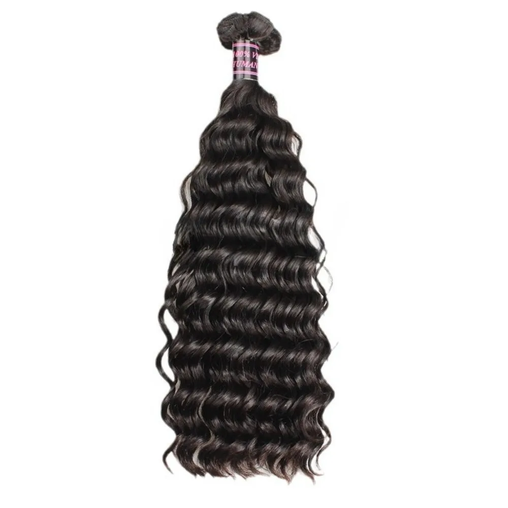 Двойные волосы высшего качества, глубокая волна, настоящие 10-20 дюймов, 100% натуральные человеческие волосы, бразильские девственные волосы Remy, шелковистая гладкая текстура