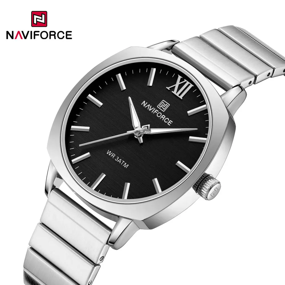 NAVIFORCE Luxury Quartz Watch for Women Elegant Stainless Steel Wrist Clock Waterproof Watches Luminous Ladies Dress Wristwatch