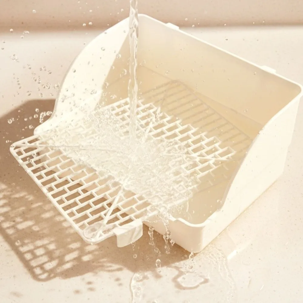 Splash-Proof Rabbit Litter Tray Rectangular Plastic Rabbit Training Toilet Anti-spill Detachable Pet Toilet Box Pet Cleaning