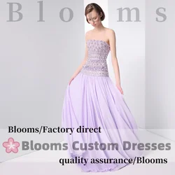 Customized Lilac HandBeadings Sequined Luxury Evening Dresses For Special Occasion Sleeveless 2025 Wedding Prom Dress Party Gown