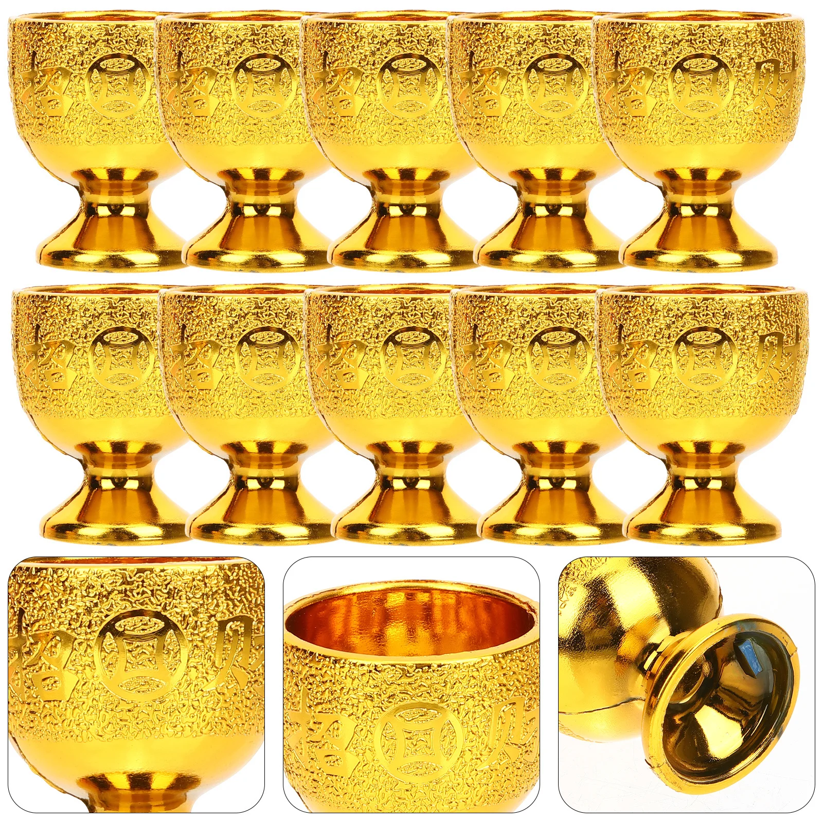 10 قطعة النبيذ المحمولة كوب شرب صغير قابل لإعادة الاستخدام للمنزل حفلة ديكور الشاي كوب ماء مكتب استخدام أكواب ذهبية صغيرة #1