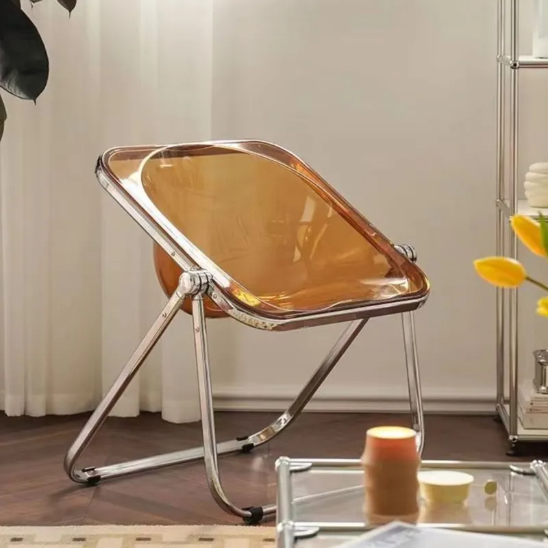 

The Nordic Medieval Style Folding Design Can Be Used As A Small Transparent Chair At Home And A Makeup Stool In The Bedroom