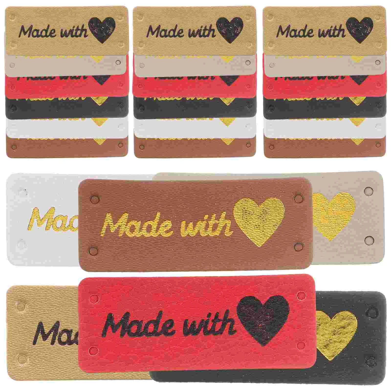 

100 Pcs Jeans Assorted Color Tags Quilt Labels Personalized Sew Manual Clothes for Crochet Items Pu