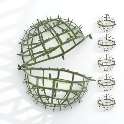 

6Pcs Artificial Plant Topiary Ball Support Plastic Flower Holding Rack Decorative Faux Green Ball Frame Wedding Props