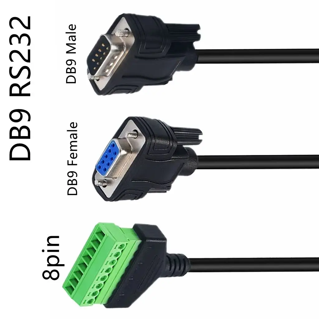 DB9P 232 to 8P solder Free Terminal Graphics card output analog signal extension interface connection cable 15CM