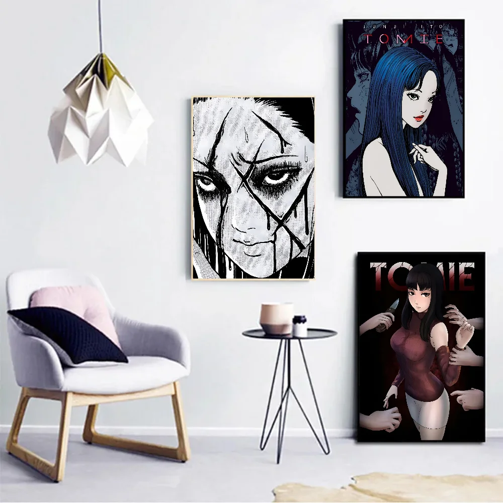 Tomie Junji Ito DIY Sticky Poster Fancy Wall Sticker for Living Room Bar Decoration Wall Decor