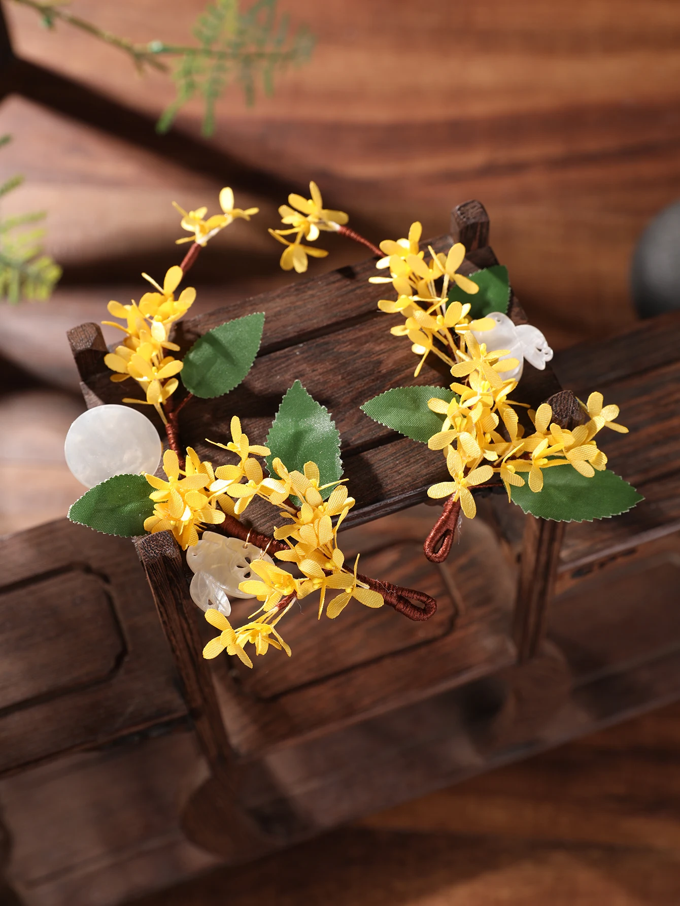 

Autumn Osmanthus Fragrance Simulated Osmanthus Hairpin Pair Clip Hanfu Ancient Style Side Hair Accessory Shell Pendant Gentle Hair Ornament