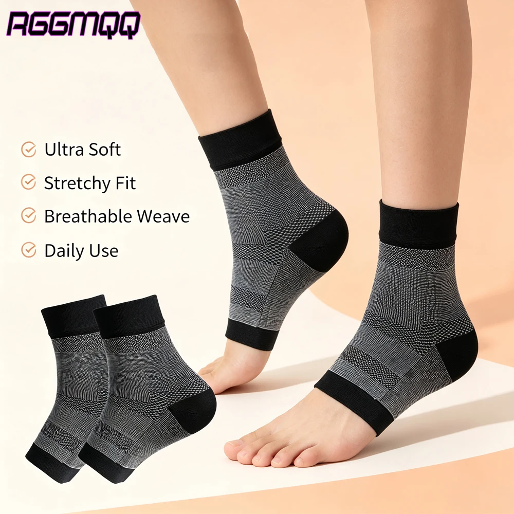 1Pair Neuropathy Compression Socks,Plantar Fasciitis Ankle Brace with Arch Heel Support,Open Toe Relief for Swelling  Tendonitis