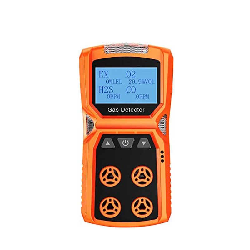 

Portable Gas Detector Analyzer O2 H2S CO EX 4 in 1 Oxygen Hydrogen Sulfide Carbon Monoxide Combustible Gas Leak Detector