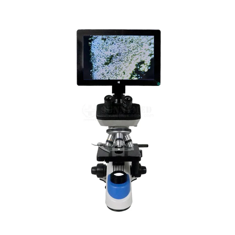 Microscópio biológico binocular de laboratório de preço barato SY-B129F2 com caera de 5 megapixels