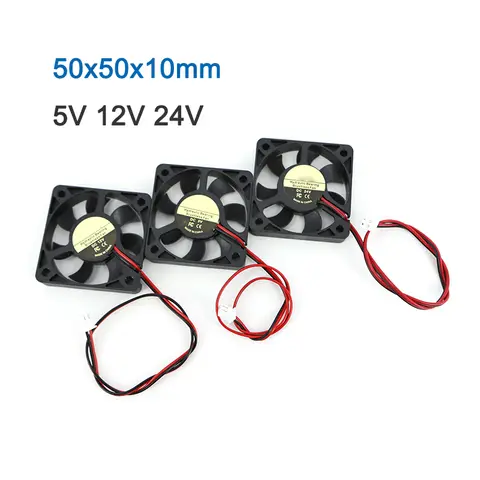 5cm 5010 50mm 50x50x10mm 팬 DC 5V 12V 24V 유압 베어링 브러시리스 냉각 팬 50x10mm 2PIN xh 2.54 h