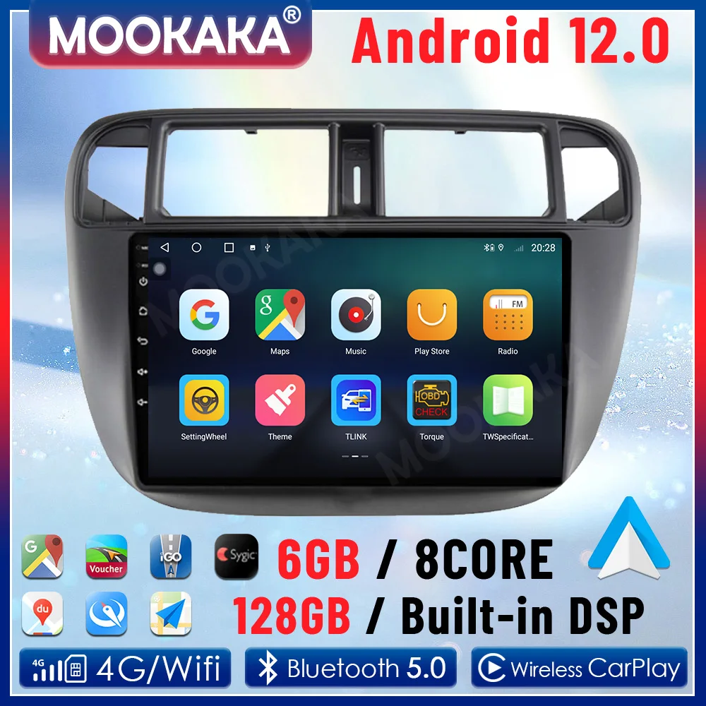 Android 12.0 GPS Navigation For Honda Civic 1995-2014 2015 2016 2017 Radio Multimedia Player Recorder Carplay DSP   Auto Audio