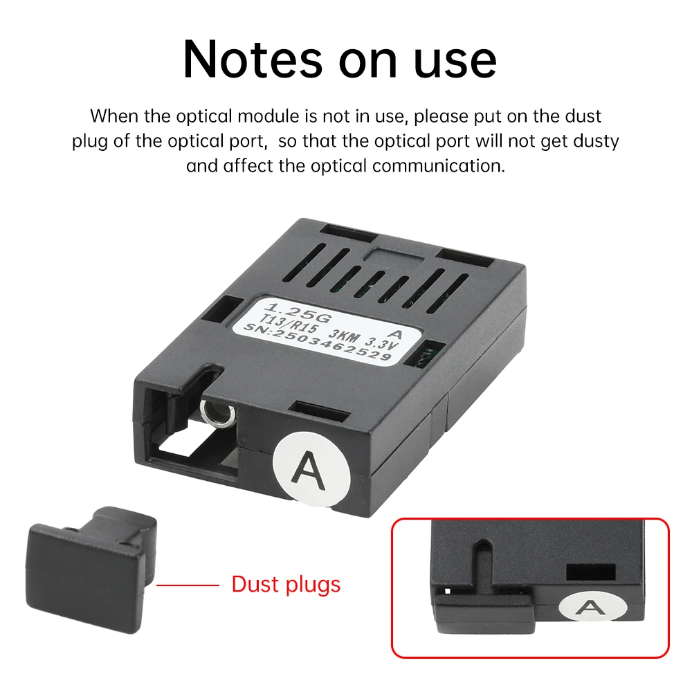 Módulo de fibra óptica dc 3.3v 1.25g 1*9, 1000m gigabit sc, modo único, fibra única, 1310nm/1550nm, 3km/20km, transceptor de fibra óptica
