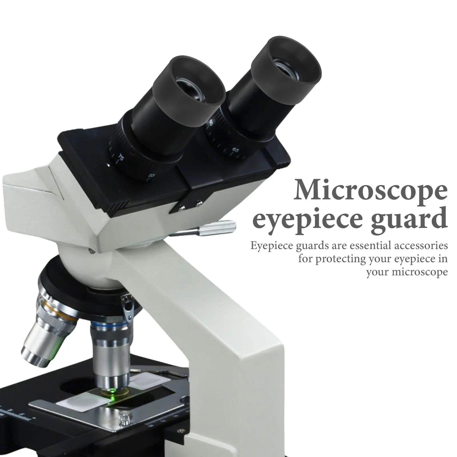 

2Pcs Rubber Microscope Eyepiece Guards Replaceable Protective Covers Eyepiece Protector Shields for Microscope Accessories