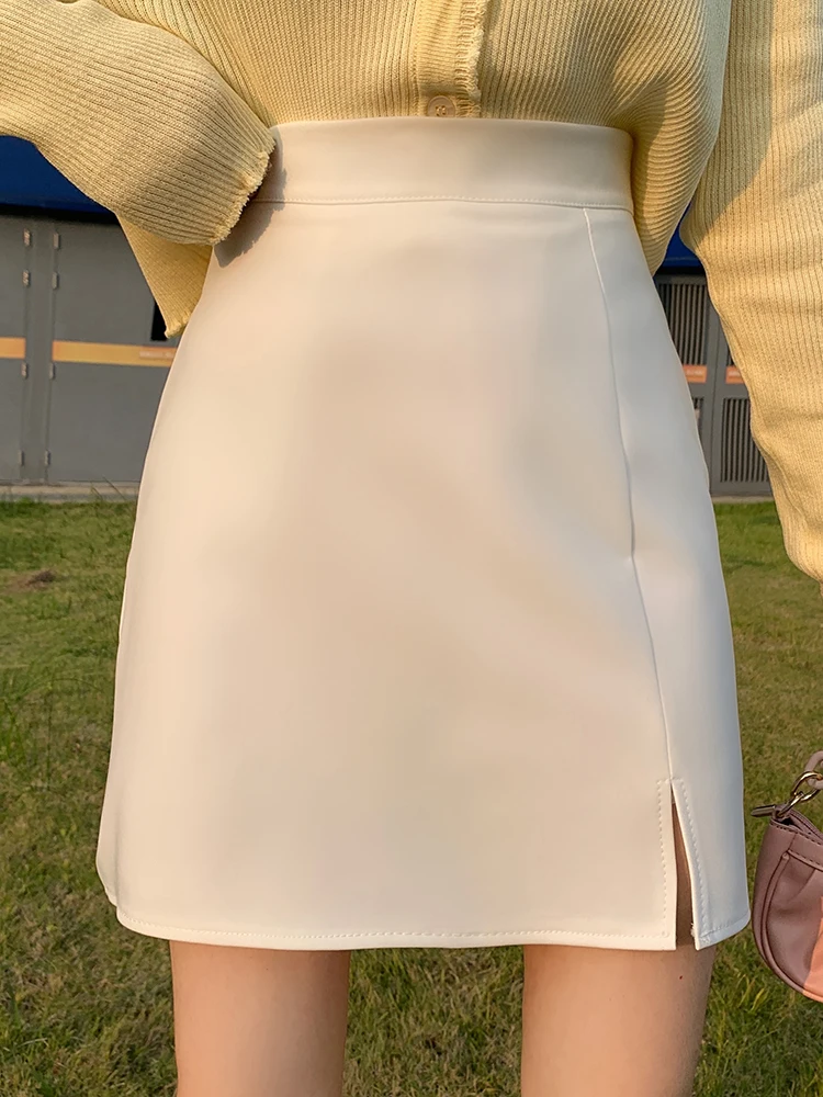 High Waist A-Line  Skirt for Women Spring Summer Slimming Black Asymmetrical Hemlined Wrap Bodycon Short Skirt Pear Shape