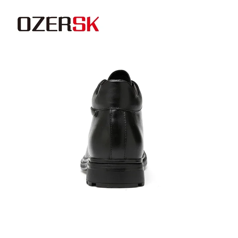 OZERSK Autumn Winter Hot Sale Genuine Leather Men Boots High Top Ankle Boots Male Footwear Snow Boots Casual Shoes