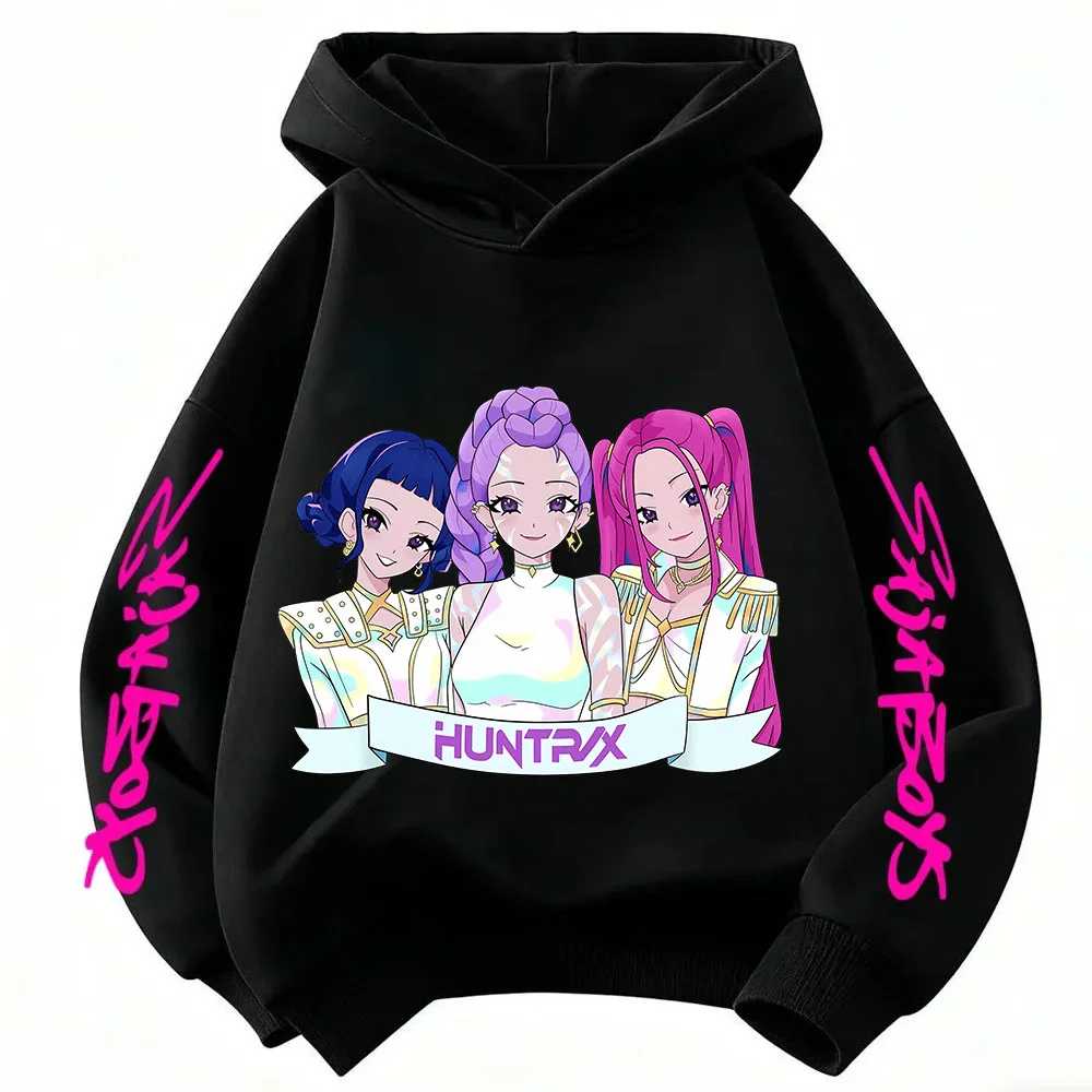 Drei-Mädchen-Grafik-Hoodies Kinder Mode Lila Pullover Sweatshirt für Mädchen – Detail 3