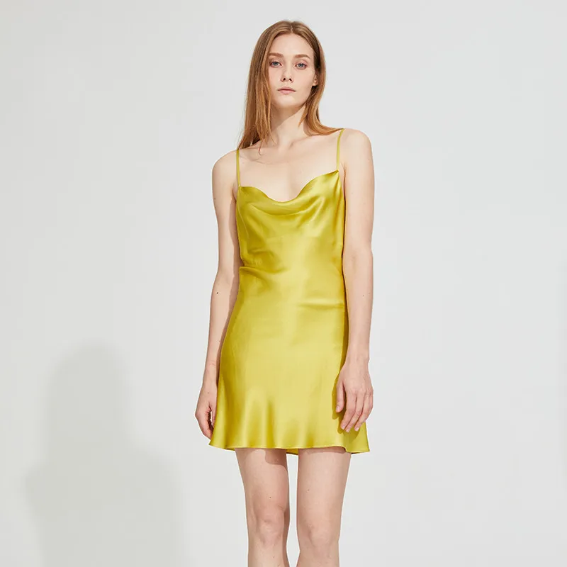 French Elegant Acetate satin Dresses Women Red Black artificial silk mini party Dress Ladies Christmas Dress Night Vestidos