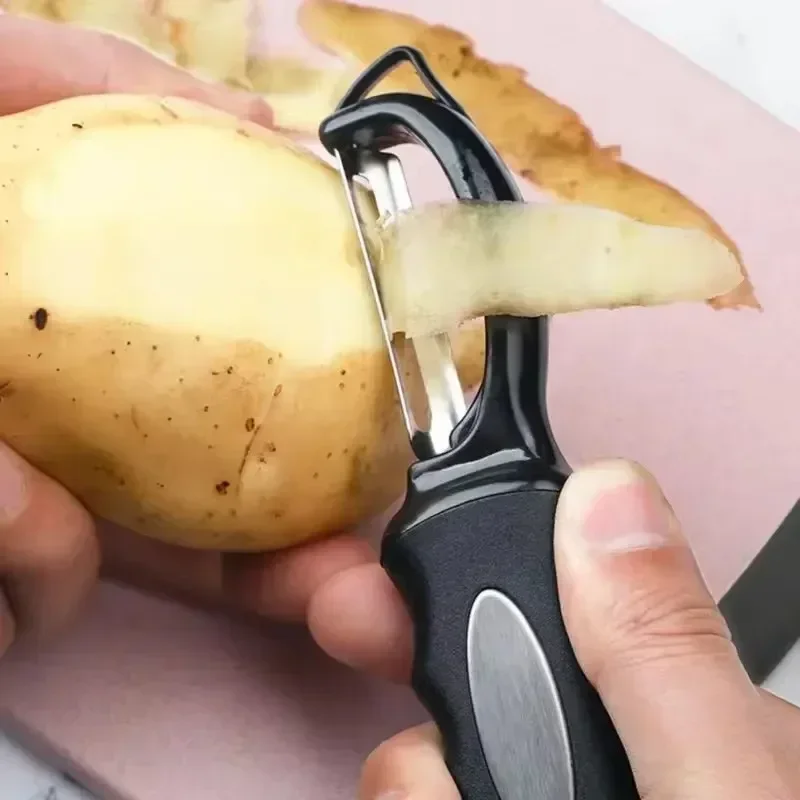 Swivel Vegetable Peeler with Dual Blades Stainless Steel Potato Peeler for Left And Right Handers Fruit Peeler with Anti-Slip
