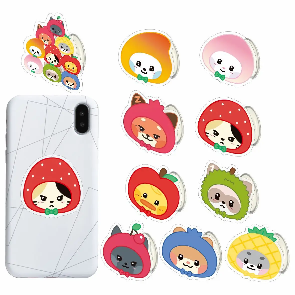 حامل هاتف KPOP ZB1 سلسلة فاكهة Zeroni كارتون SMARTTOK ZeroBaseOne Ricky Jiwoong Hanbin ZhangHao مجموعة المعجبين