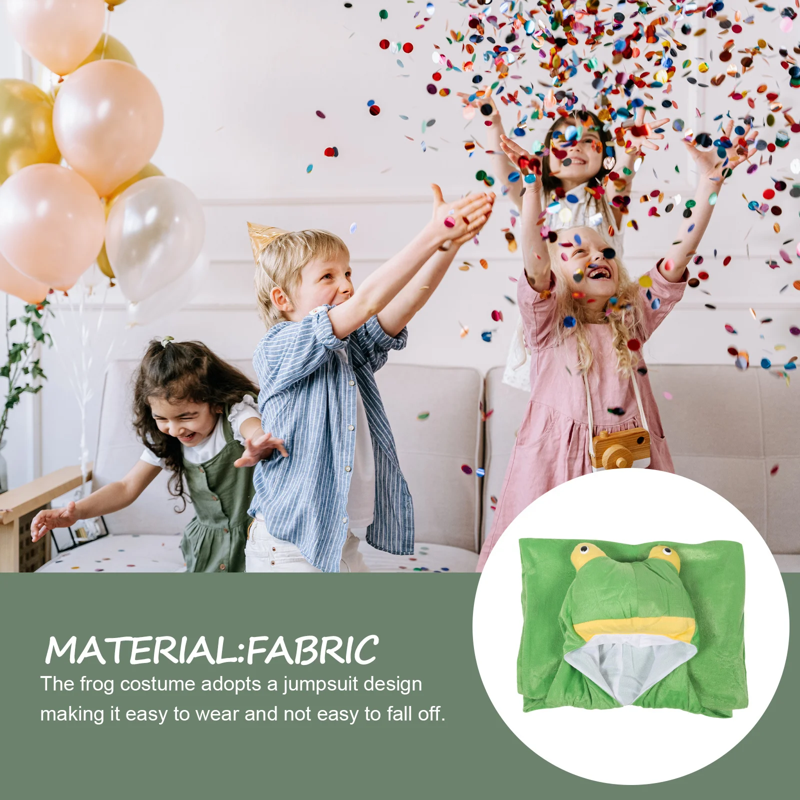 

Children's Day Frog Costume Cute Animal Outfit for Kids Soft Comfortable Material Perfect for Halloween Cosplay Performance