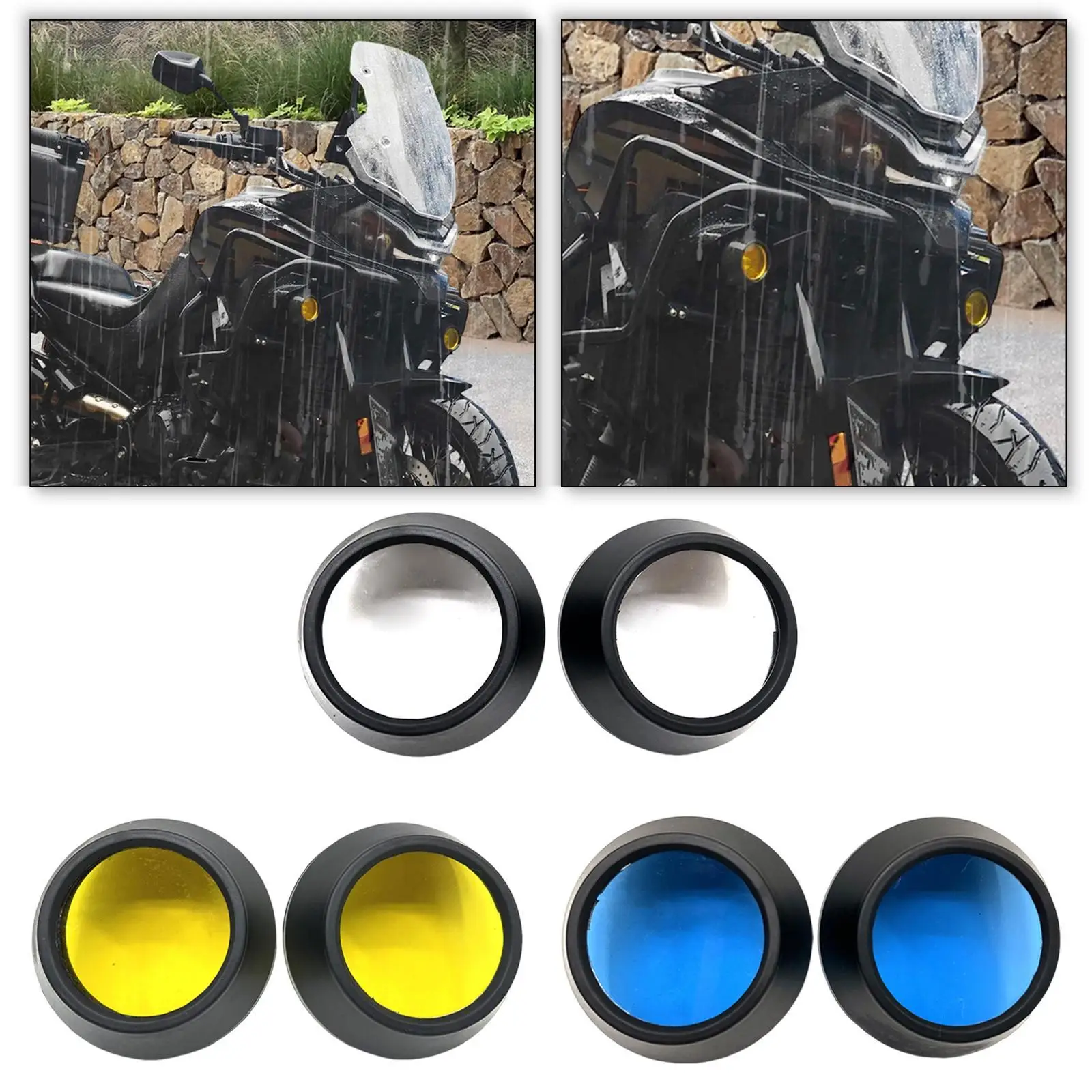 

2x Motorcycle Fog Lamp Protector Turn Signal Light Lens 75mm Sturdy Premium Front Fog Light Protector Guard