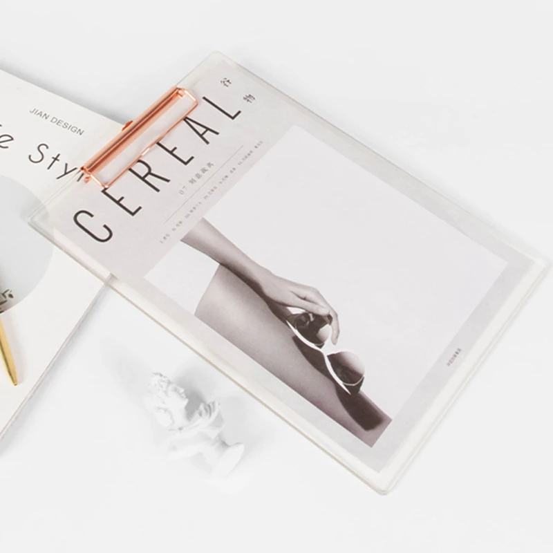Prancheta portátil vertical bloco escrita transparente acrílico prancheta pasta arquivo 12x9 polegadas para escritório
