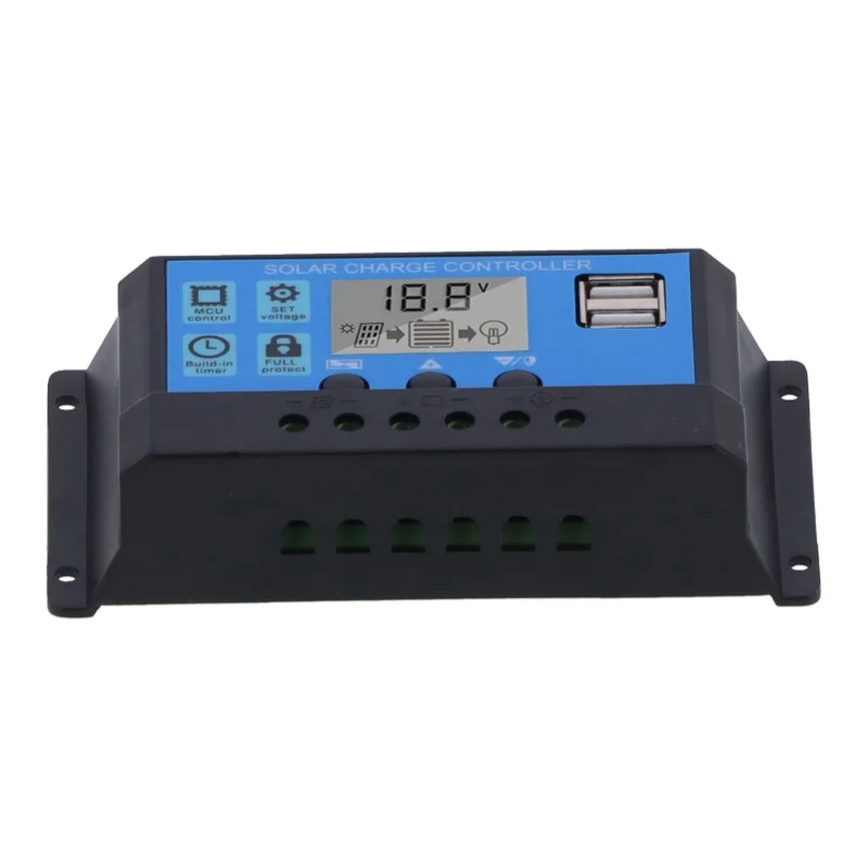10A 12V 24V 2-Way MOS Solar Charge Controller Solar Panel Controller PWM 3 Stage Battery Regulator