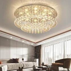 Round Ceiling Lights New 2024 Chrome Lamps Modern LED Lighting for Living Room Crystal Ball Lustre Home Decor Luxury Plafonnier