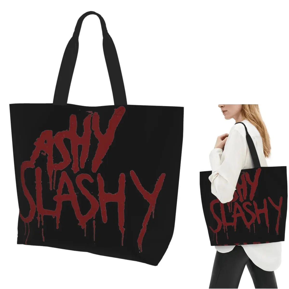 

Ash Vs The Evil Dead - Ashy Slashy Shopping Tote Bag Холщовые сумки на плечо большой вместимости Сумка-шоппер для продуктов для женщин