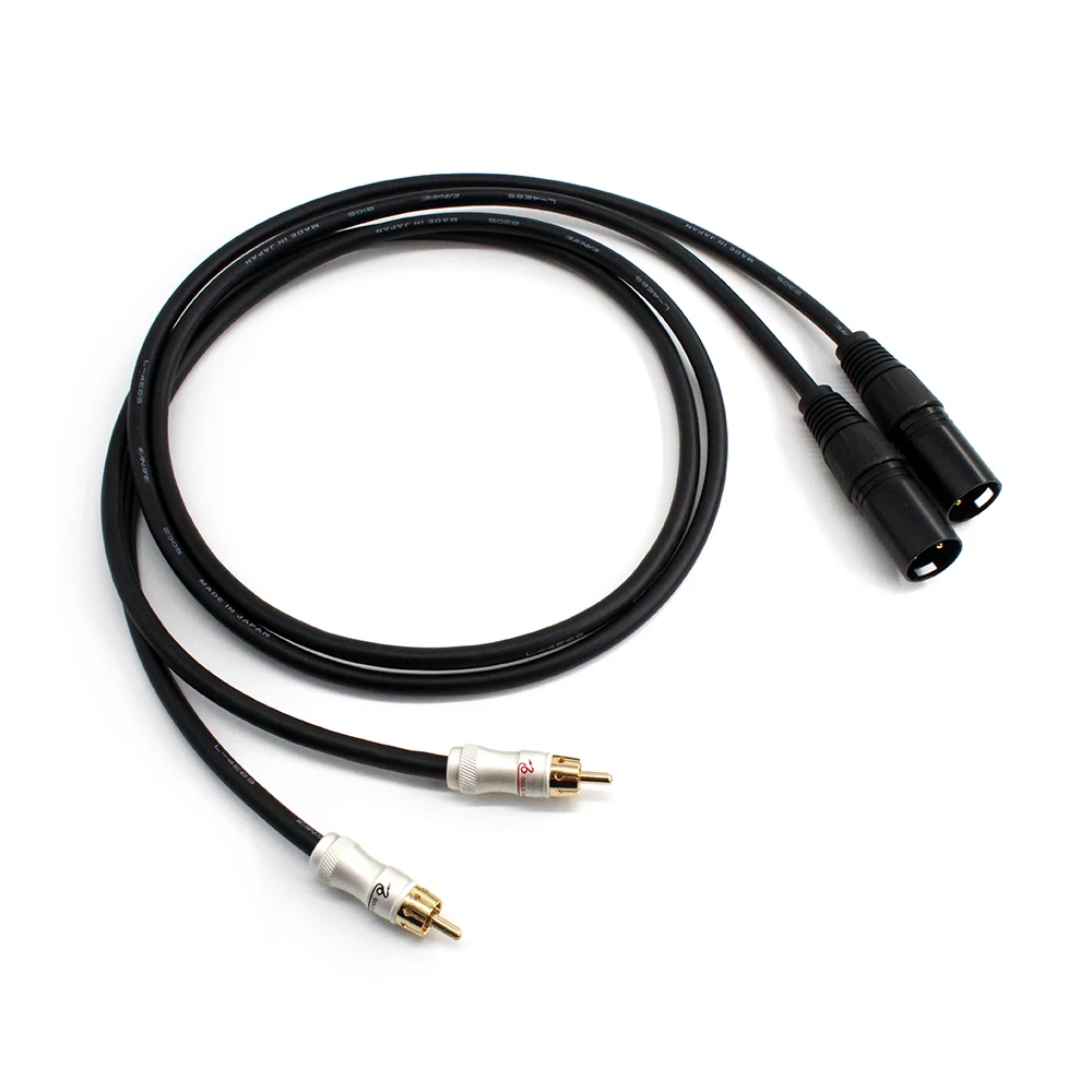 プロオーディオ RCA - XLR アダプターコード - 厚壁 RCA & Canare L-4E6S シールド付き、金メッキ ​ ​