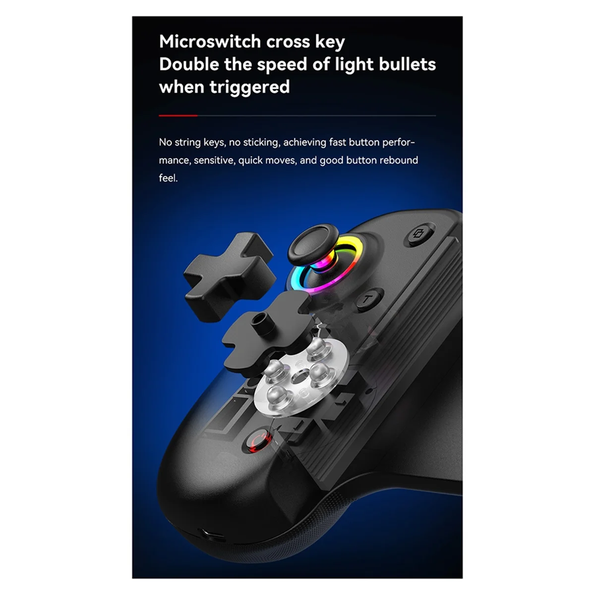 

#403G D8 PRO Stretch Gamepad for Dual Hall Somatic for SWITCH/PS4,B (White With Orange)