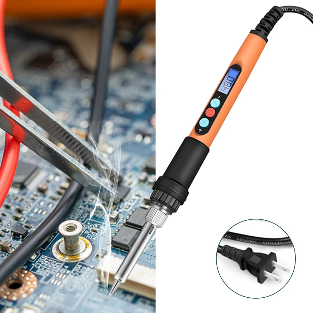 100W Digital Soldering Iron Kit Temp Adjustment Automatic Sleep Internal Thermal Ceramic Heating Electronic Welding Tools