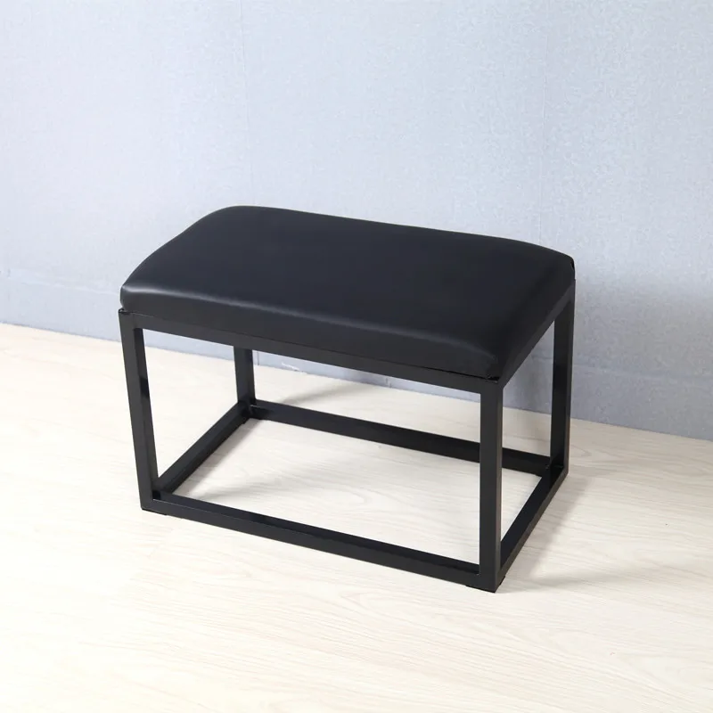 

Entrance Vanity Minimalist Foot Stool Metal Legs Camping Shoe Modern Foot Stool Bedroom Square Repose Pieds Home Furnitures