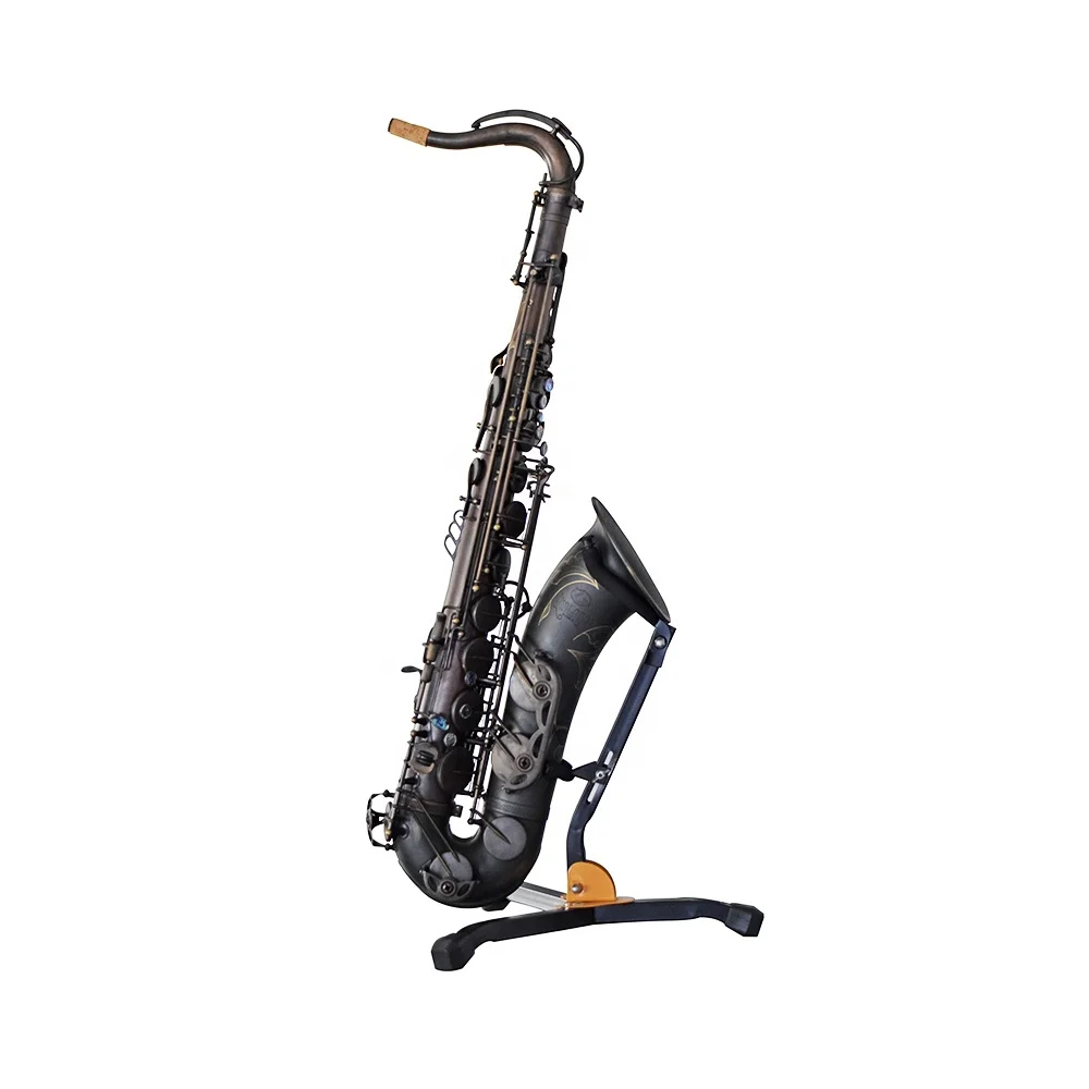 Professional Bb Tenor Saxophone Vintage Black Gold Copper Body Woodwind Musical Instrument For Stage Performance