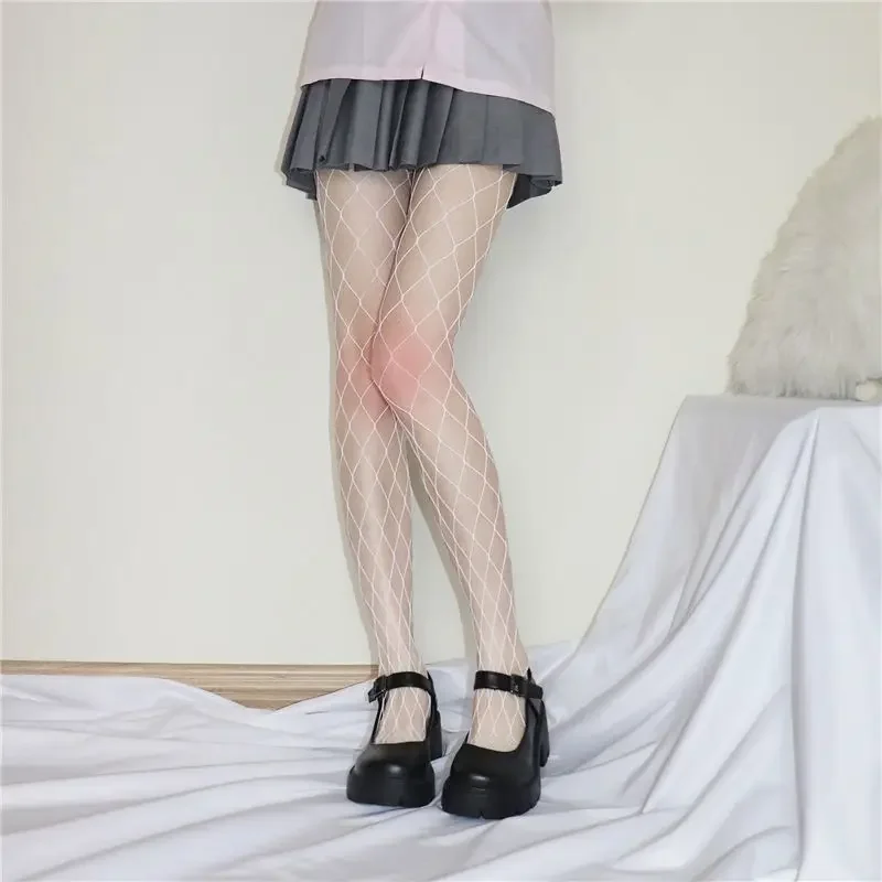 Đen Trung Lưới Gợi Cảm Nữ Cao Cấp Thả Nuôi Fishnet Câu Lạc Bộ Thun Đan Lưới Quần Lưới Anime Lolita JK Trang Phục Hóa Trang