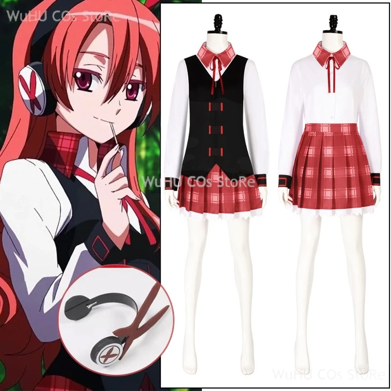 Anime Akame Ga Kill! Cosplay Chelsea Cosplay Costuem JK Dress Vest Chelsea Cosplay Wig Headwear Women Halloween Roleplay Costume