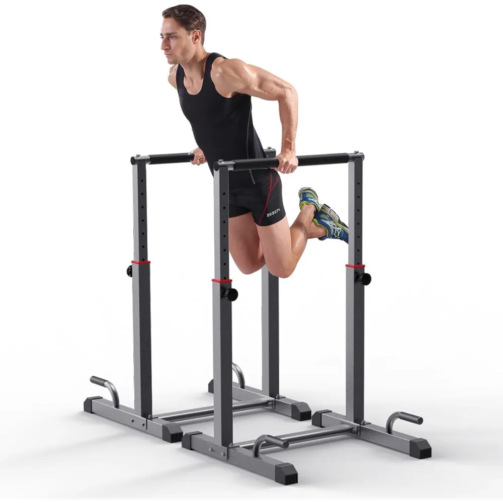 

Dip Bar Station Set, 9 Level Adjustable，1200lbs Heave Duty Dip Station for Full Body Workout Fitness,Functional Parallettes Bars