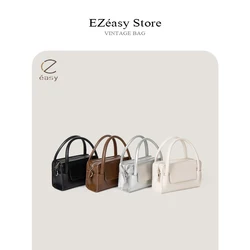 EZeasy Light Luxury Niche Designer Mini Crossbody Bag New Retro Lady Square Handbag Solid Color Vintage Shoulder Bags for Women