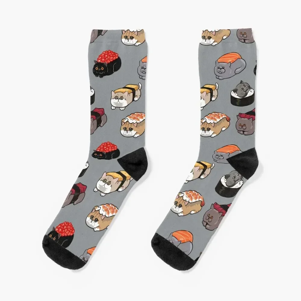 Sushi British Shorthair Cat Socks Non-slip sport Boy Child Socks Women's